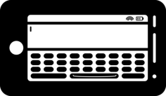 Phone With Keyboard On Screen In Horizontal Position Tracing Svg Vector, Free Vectors File